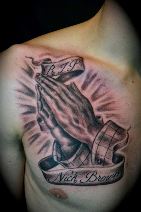 Tattoos - Praying Hands with Flannel - 61648